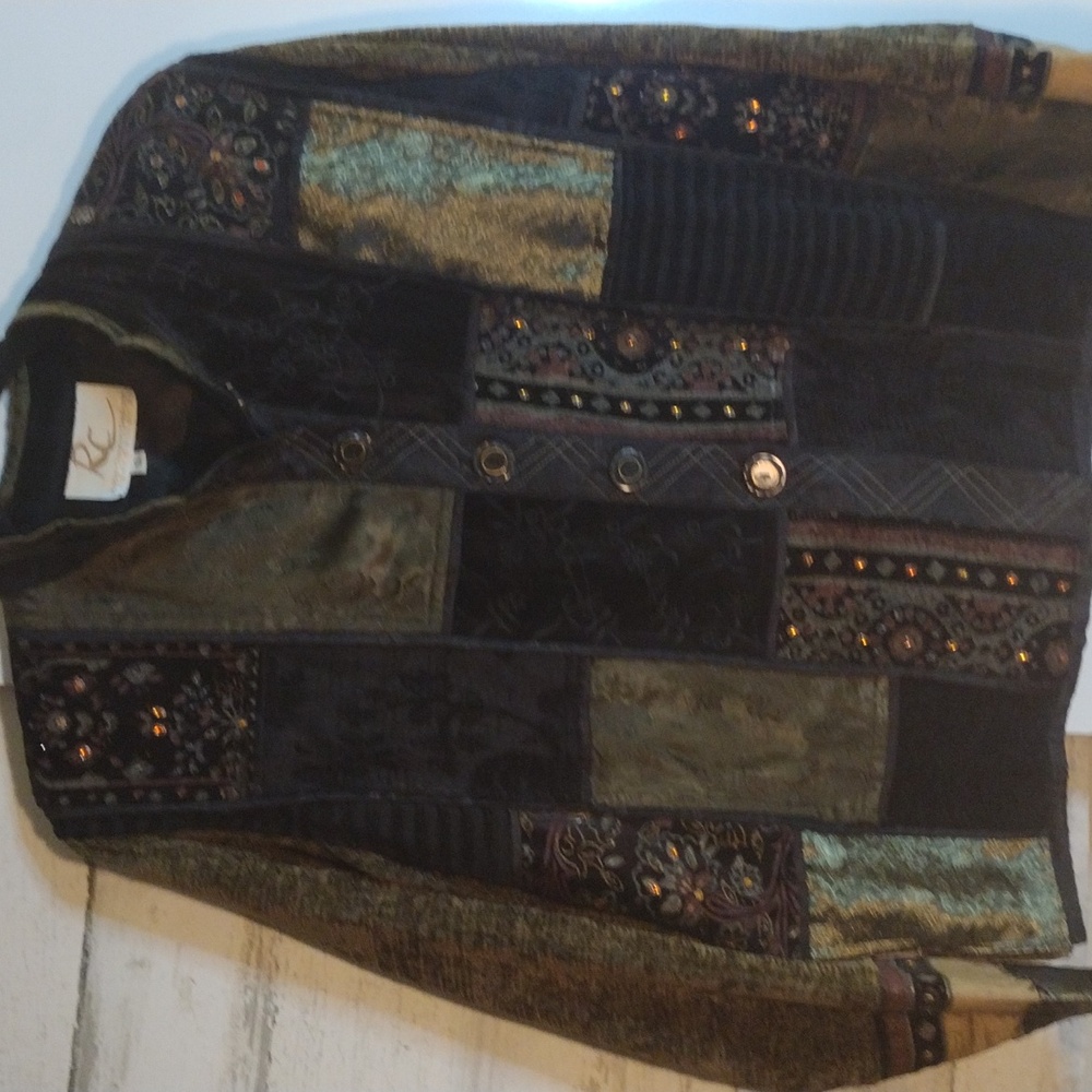 Robin Clayton Designs Int. Vintage patchwork jacket sz S-M - Picture 4 of 16